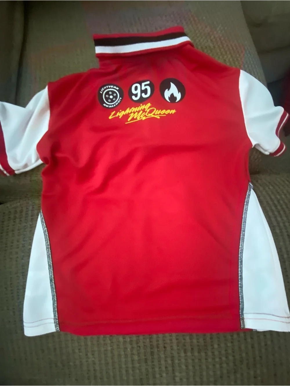 Kids Cars Lightning McQueen Red Racing Polo & Shorts Set by